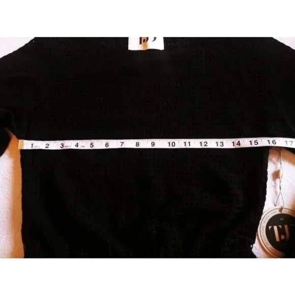 TJD The JetSet Diaries Knit Maxi Dress Long Sleeve Slit Waist Tie Cutout Detail - Picture 8 of 9